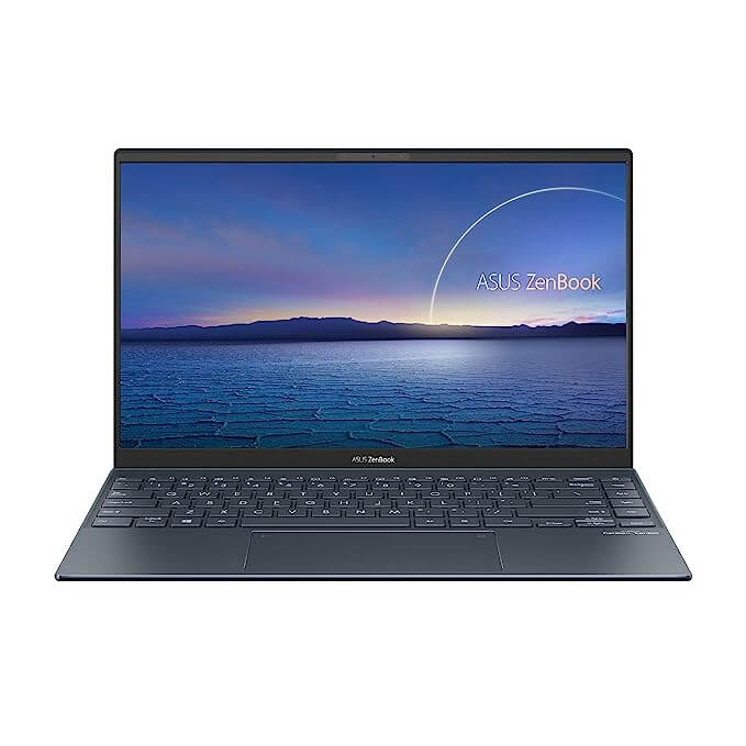 ASUS ZenBook 14 (2020) Intel Core i7-1165G7 11th Gen 14 inches FHD Business Laptop (16GB/512GB SSD/Office 2019/Windows 10 Home/Iris Xe Graphics/Pine Grey/1.17 kg
