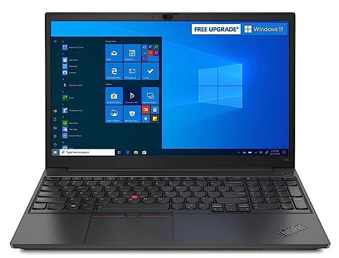 Lenovo ThinkPad E15 (2021) Intel Core i5 11th Gen 15.6 inch(39.6 cm) FHD Thin and Light Laptop (8GB RAM/512GB SSD/Windows 10/MS Office/Fingerprint Reader/Black/Aluminium Surface/ 1.7 kg)